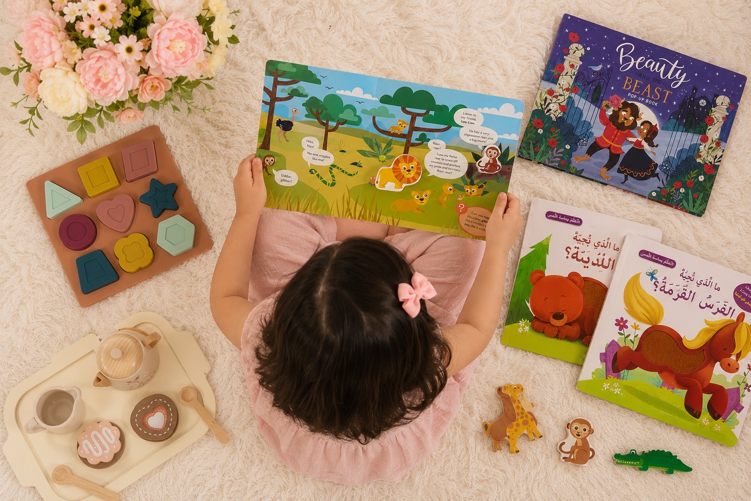 Happy child with book